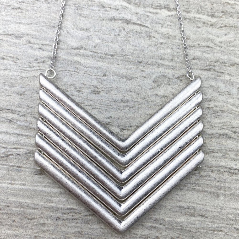 Silver Chevron Necklace